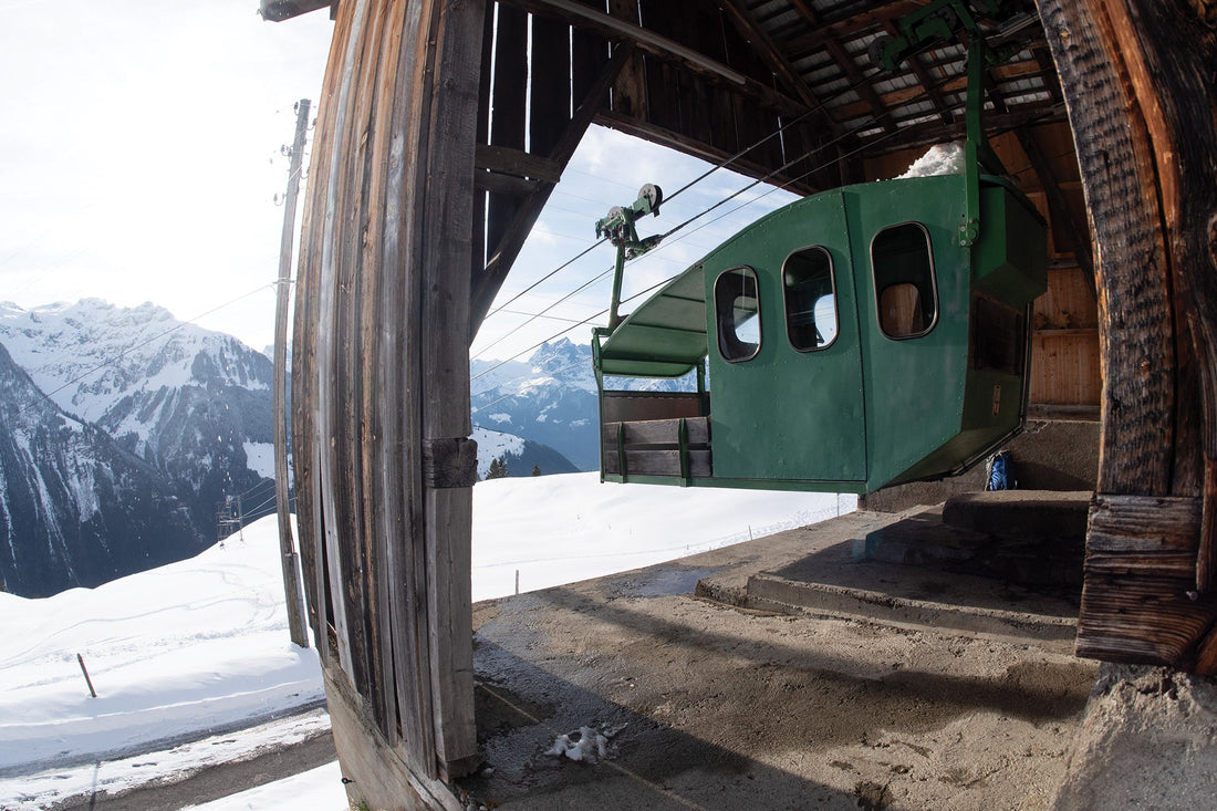 An “open-air flying duckling,” the coin-operated Kipfen-Tristel Seilbahn in Altdorf, Switzerland was first built in 1952 for mountain dwellers to get home with their groceries.