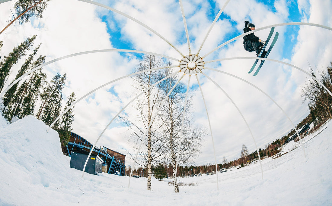 On the first day of our Lapland tour last spring, Kuura Koivisto threw a frontside switch-up to safety slide in the abandoned Paljakka Ski Resort.