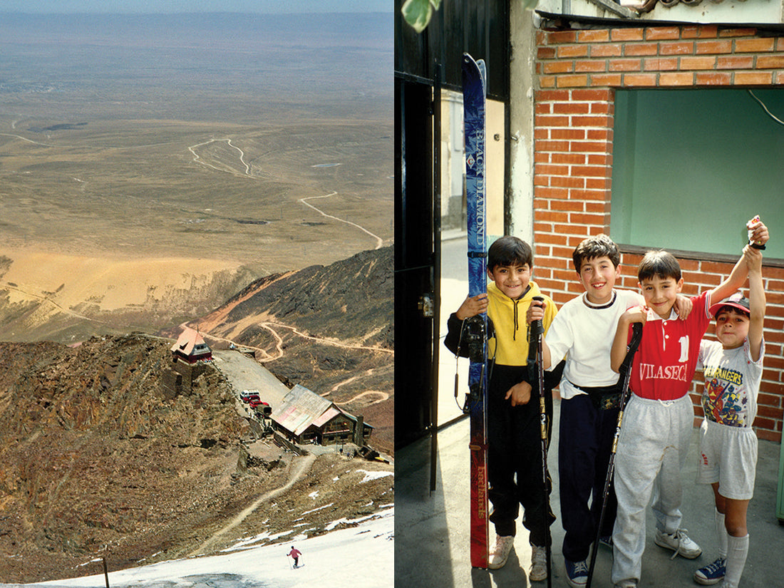Left: Chacaltaya, the world’s highest lift-served ski area. Right Aprés ski at the world’s highest capital city: La Paz, Bolivia. 